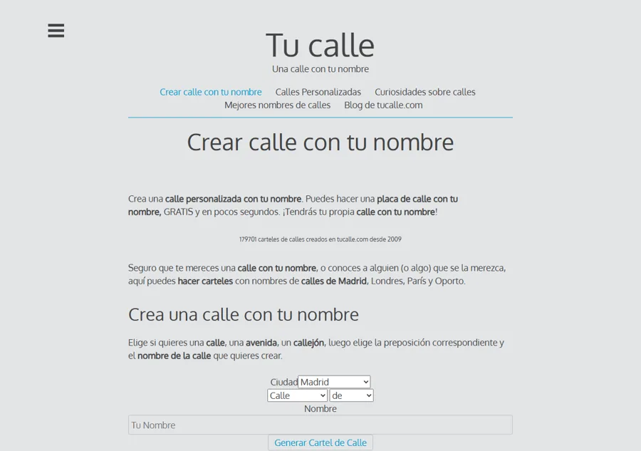 Captura de 2021 con el contador de 179.701 carteles